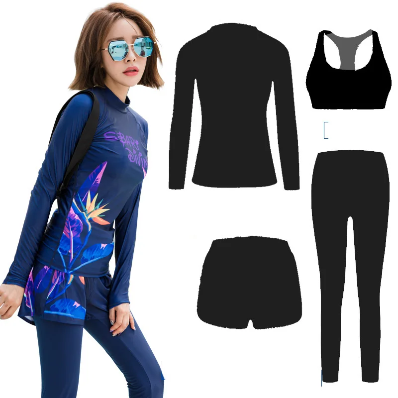 Комплект из 4 предметов женская рубашка с длинным рукавом и топ леггинсы