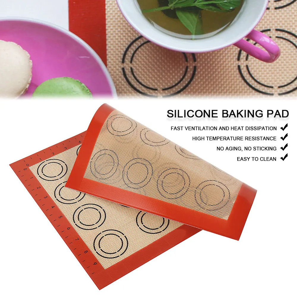 

Silicone Baking Mat Pad Sheet Baking Pastry Tools Non-Stick Rolling Dough Mat Large Size For Cake Cookie Macaron Kitchen Tools