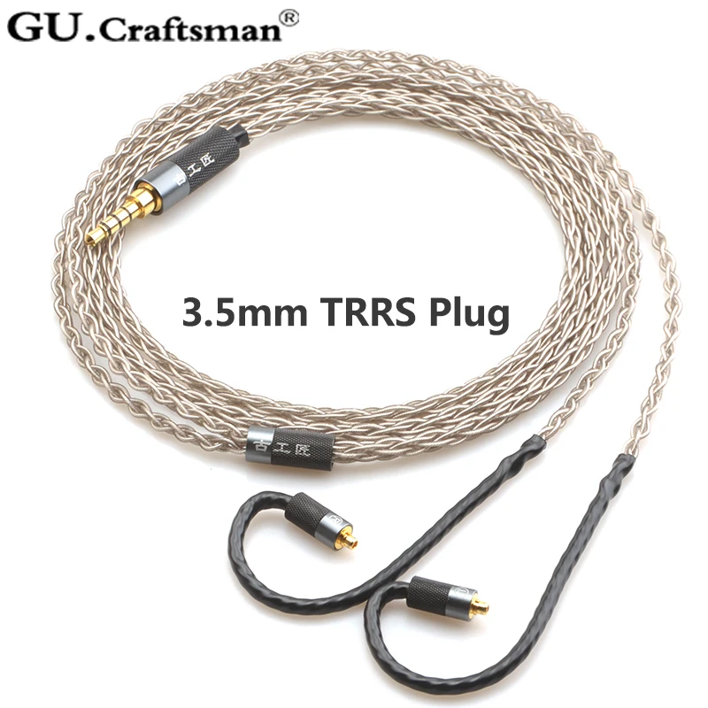 Кабель для наушников GUCraftsman 6n occ silver MMCX se846 w60 w80 xelento solaris Andromeda Атлас AK T9iE MkII 2 5/4 4