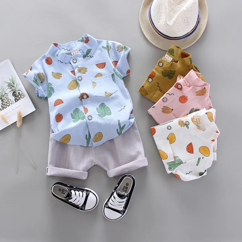 2020 комплекты летней одежды для маленьких девочек Детский костюм комплект