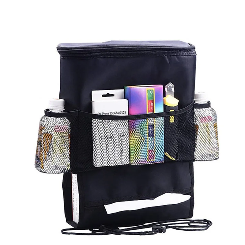Car Seat Back Multi-Pocket Ice Pack Bag Hanging Organizer Collector Storage Box Interior Accessories Black Stowing Tidying | Автомобили и