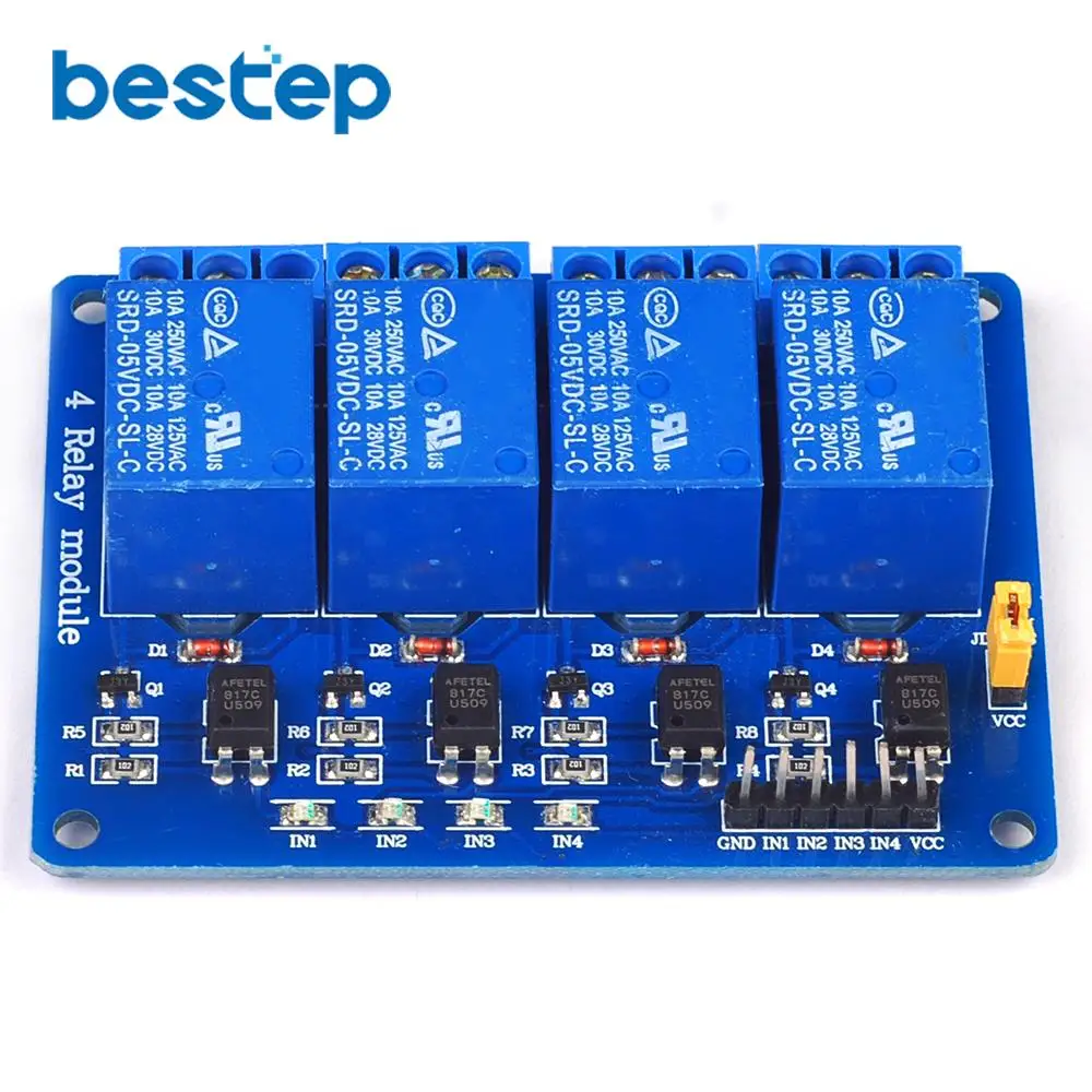 5 в 4 Канальный Релейный Модуль низкий уровень триггера с оптроном релейный выход