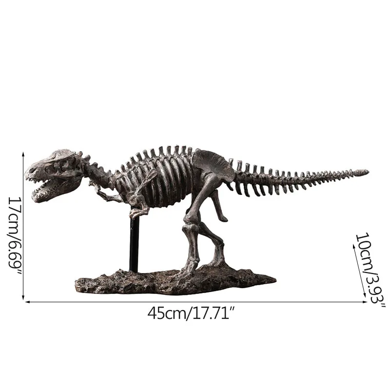 

European Archaize Dinosaur Skeletons Fossil Statue Vintage Resin Animal Sculpture Desktop Ornament Home Decoration Accessories
