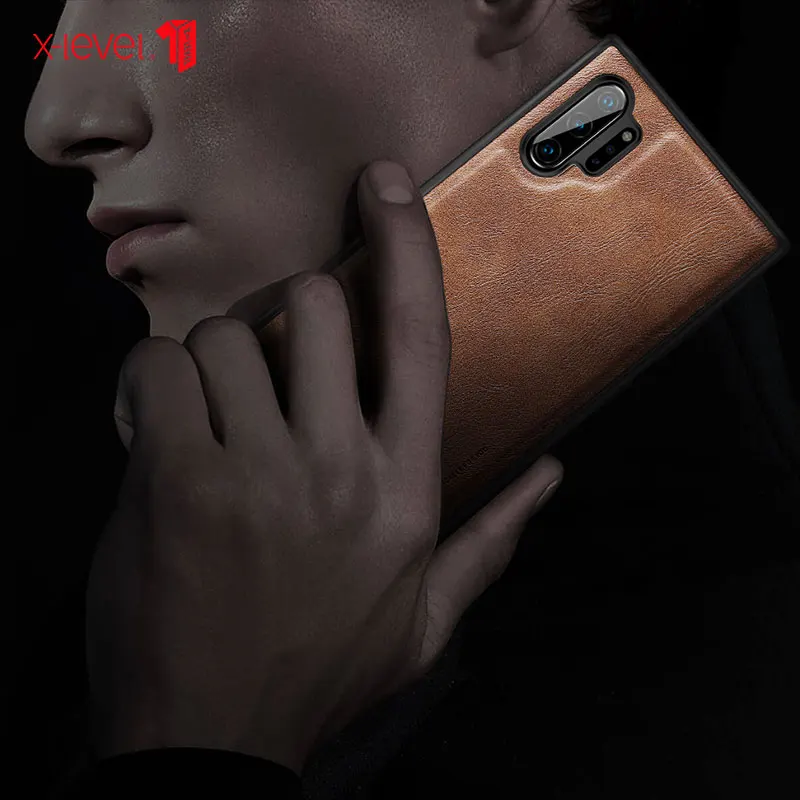 X Level чехол из искусственной кожи для Samsung Note 10 Plus Мягкая силиконовая задняя крышка