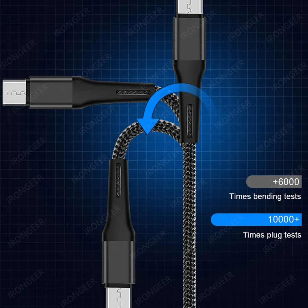 

3A Nylon Micro USB Cable 1m/2m /3m Charger Cord For Huawei Samsung Xiaomi Android Mobile Phone Accessories Fast Charging Cables
