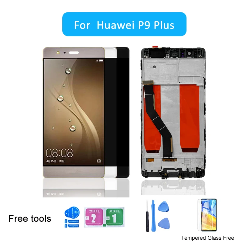 Enlarge Original For Huawei P9 Plus LCD Display Touch Screen Digitizer Assembly Parts For P9 Plus Display With Frame