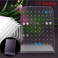 new 72 holes plastic 8x11cm earrings display stud plate stand holder jewelry display holder stand showcase organizer shelf mould