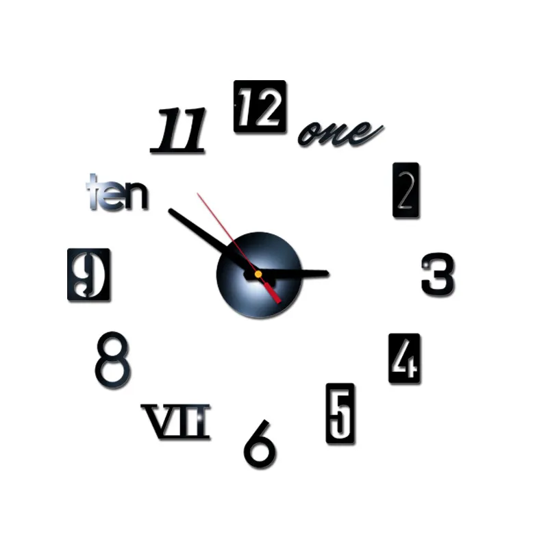 Новые Настенные часы сделай сам 3D зеркальные наклейки на поверхность украшение