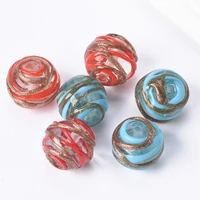 5pcs 1516mm round clew shape handmade lampwork glass loose beads for jewelry making diy crafts findings