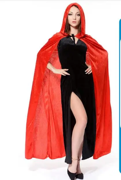 Женские и мужские Золотая Бархатная накидка ведьмы карнавальный маскарадный