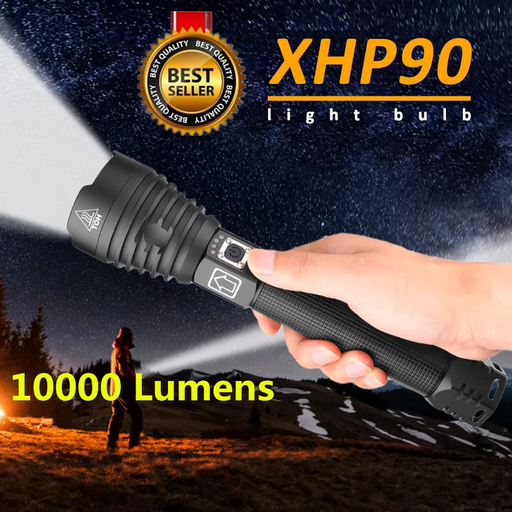 XHP90 Мощный светодиодный вспышка светильник s XHP50 XHP70 зум тактический фонарь