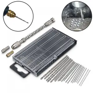 20 шт.лот мини ручная дрель с патроном 0,3-1,6 мм прямой хвостовик сверла набор инструментов для электрических DIY ручных инструментов