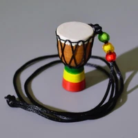 5pcs mini jambe drummer individuality djembe pendant percussion musical instrument necklace african hand drum accessories toy