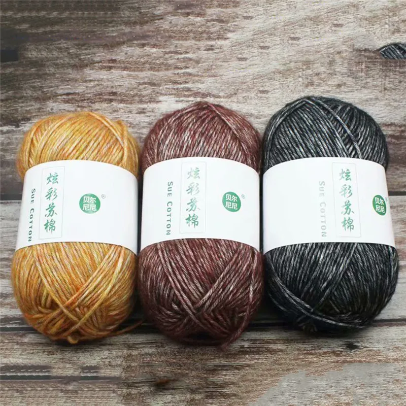 Цветная хлопчатобумажная замшевая пряжа для шарфов ручной работы с узелком