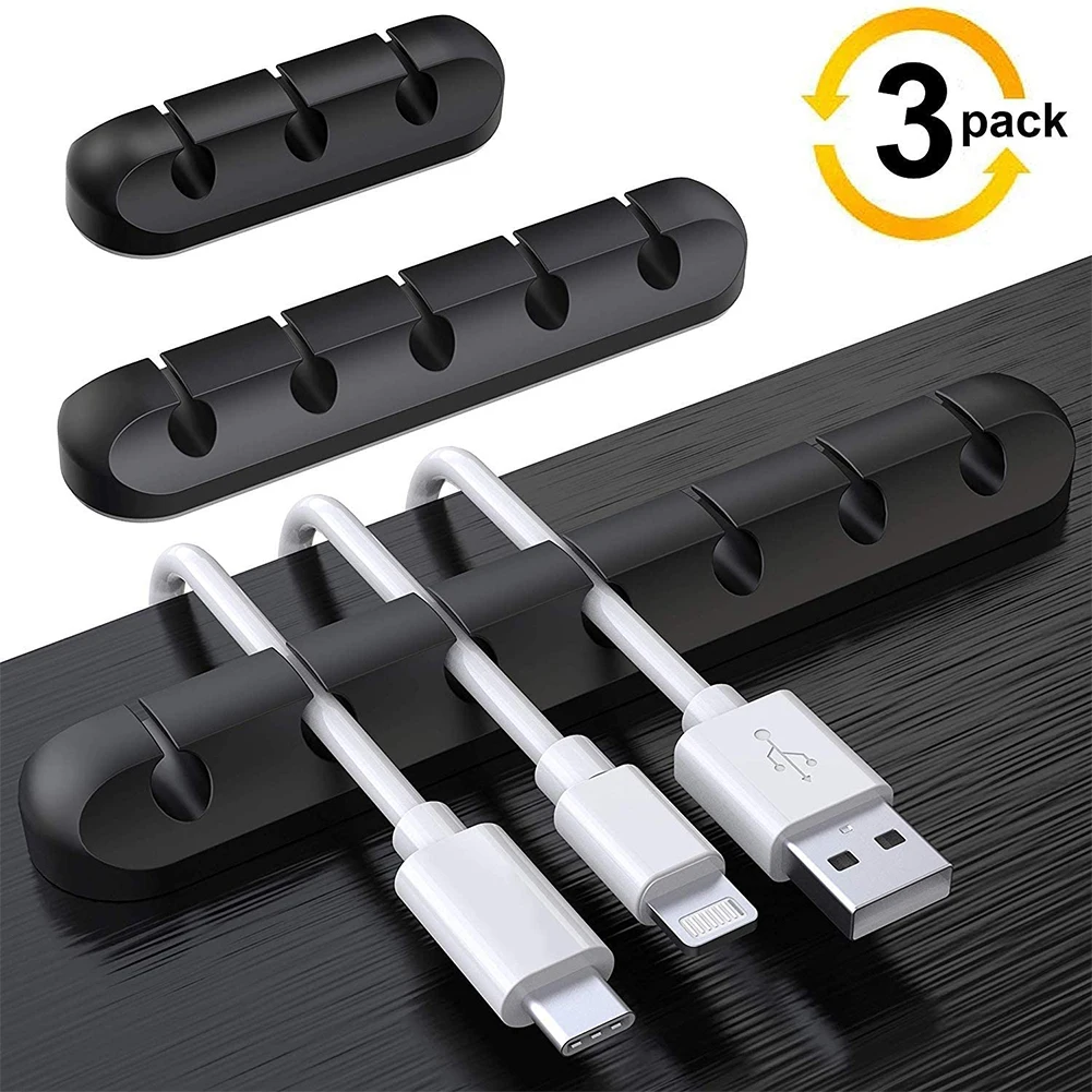 

3 шт. 3/5/7 Порт настольный Кабельный органайзер силиконовый USB держатель для намотки кабеля для мыши провода наушников Настольный аккуратный ...