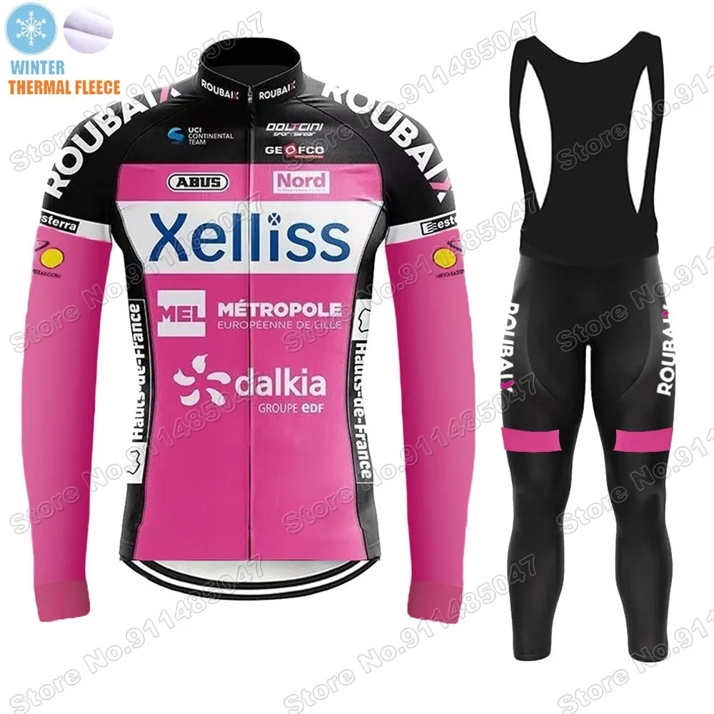 

Summer Xelliss Team 2021 Cycling Jersey Set Winter Cycling Clothing Suit Mens Long Sleeve MTB Bike Road Pants Bib Fietskleding