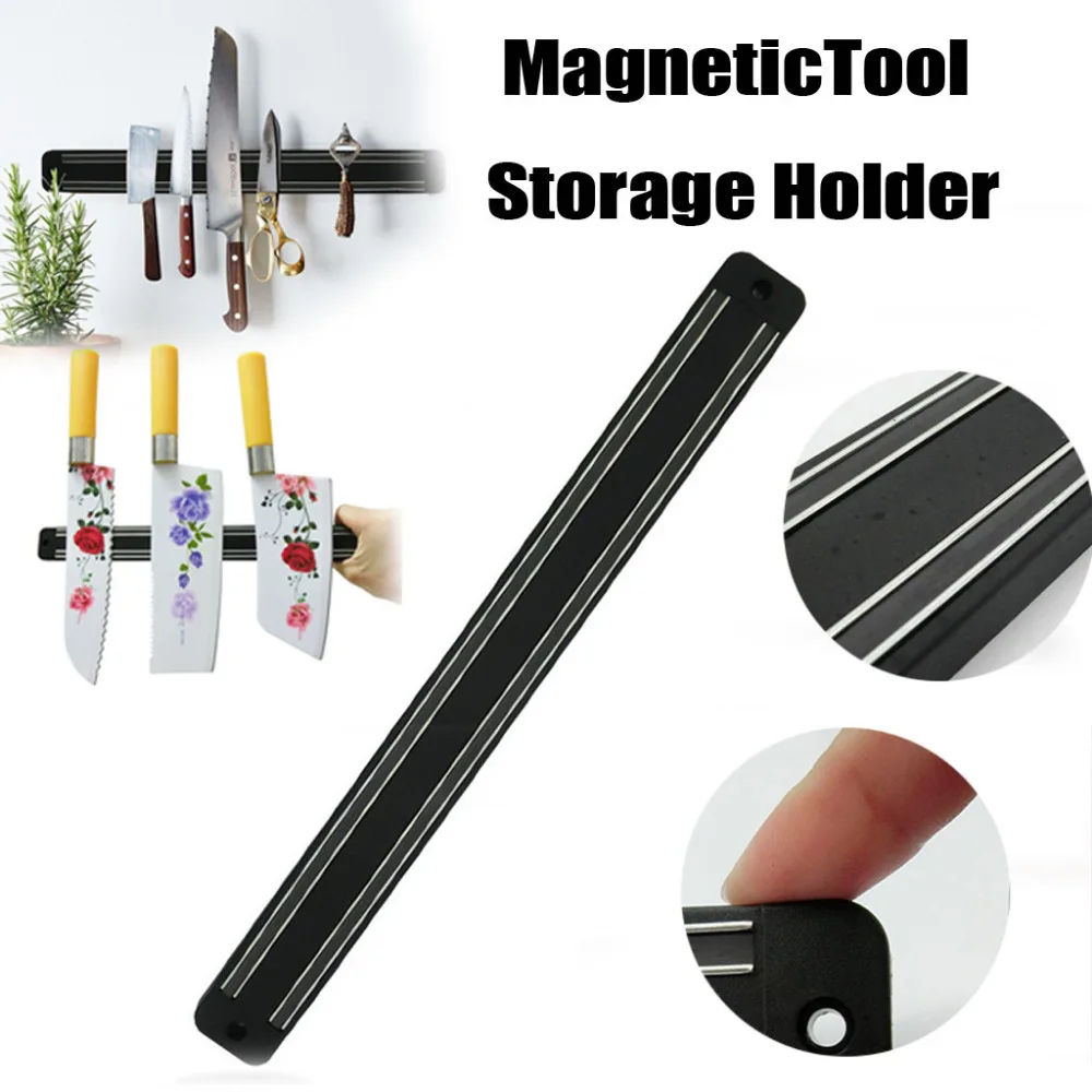 Настенный черный магнитный Магнитный нож держатель для ножей из нержавеющей