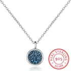 Ожерелье из стерлингового серебра 925 пробы женское, ожерелье с фрагментами голубого хрусталя, звезда мечты, планеты, цепочка-чокер, S-n373