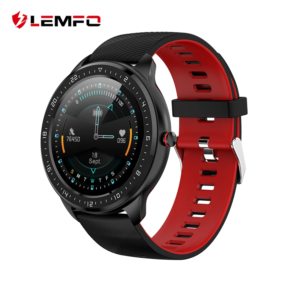 LEMFO, новинка, 1,3 дюймов, полный экран, сенсорный, Смарт-часы, мужские, пульсометр, кровяное давление, для Android, IOS, телефон, умные часы