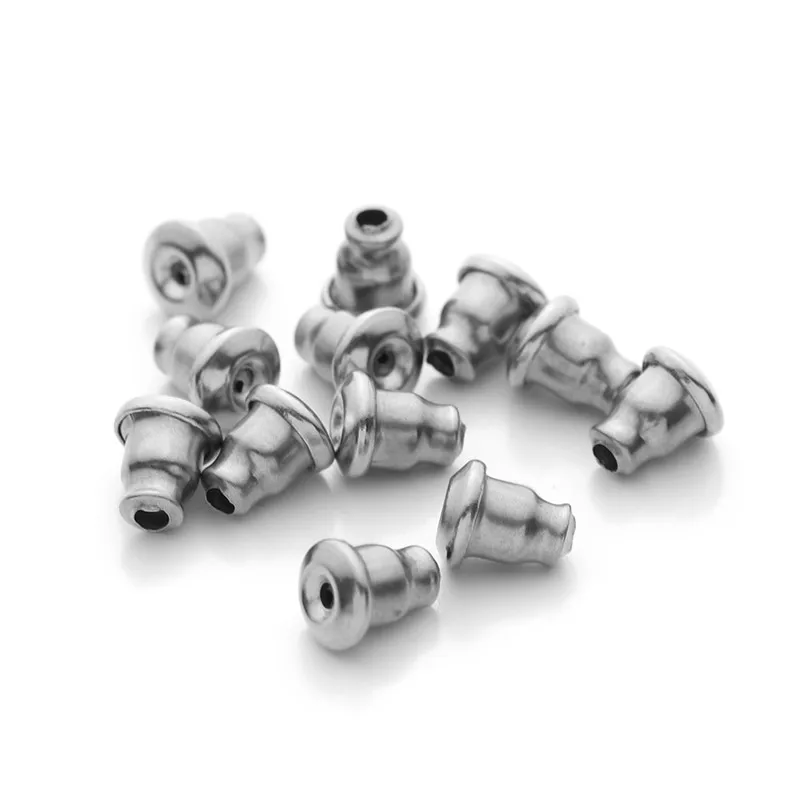 

50pcs/lot 4.8*5.8mm Stainless Steel earring backs stopper diy earrings accessori es for jewelry making Ear Nuts Post Stopper