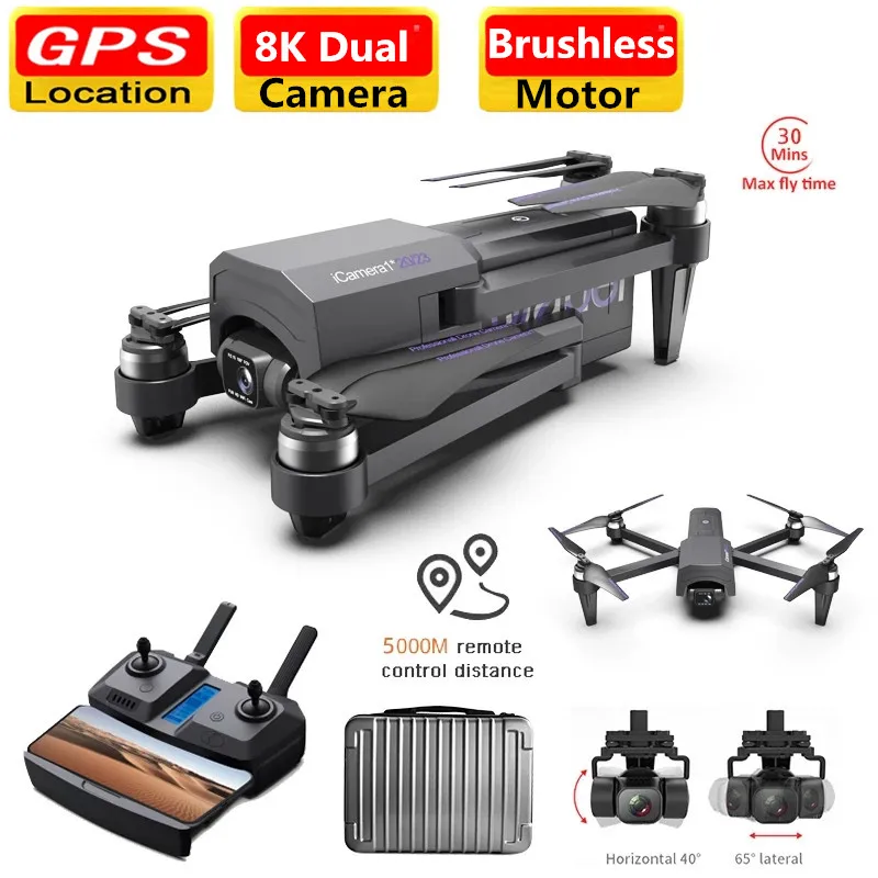 

Profesional Drone 2-axis Anti-Shake Gimbal Camera 5G 8K GPS Brushless Motor Quadcopter Option Flow Smart Follow 5KM Distance Toy