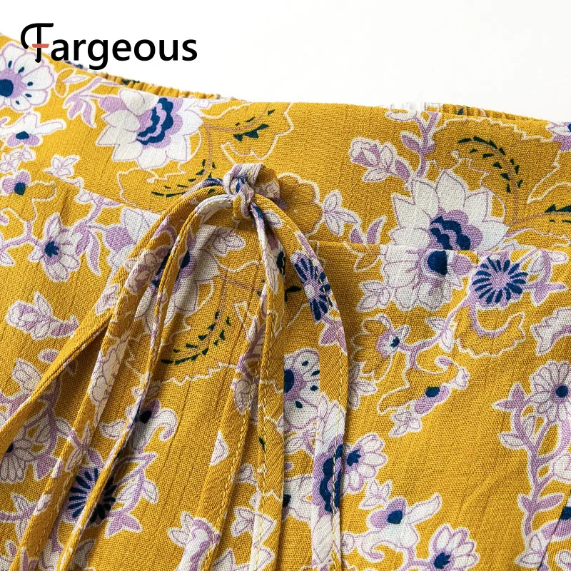 Женская юбка с кисточками Fargeous желтая летняя Пляжная высокой талией|Женские