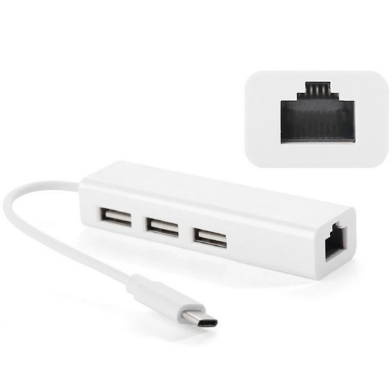 100 Мбит/с USB3.1 Type C Gigabit Ethernet USB адаптер к RJ45 Lan сетевая карта для ноутбука компьютера