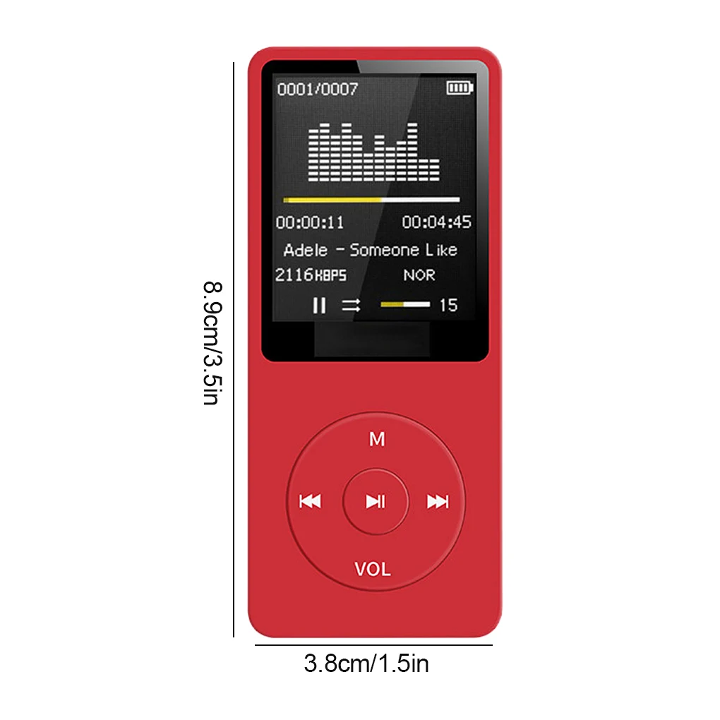 MP3-плеер 1 8 дюймовый ЖК-экран FM MP3 WAV Радио Видео Hifi плеер для игр фильмы