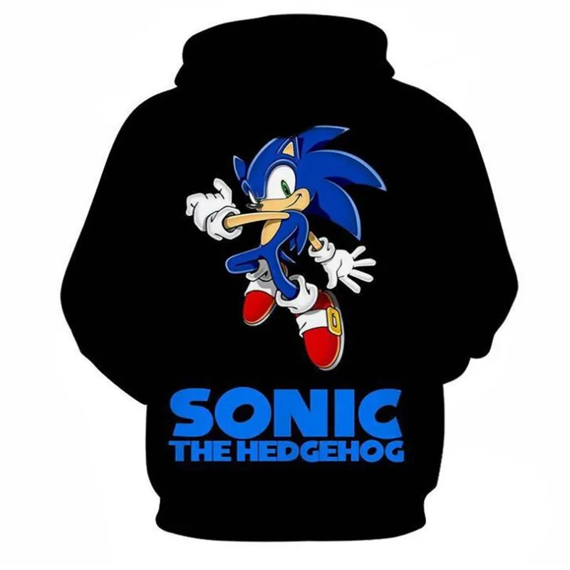 Sonic 3D Модный пуловер худи Повседневная Толстовка с длинными рукавами 3D Одежда для мальчиков и девочек тонкий стиль детский свитер с героями мультфильмов
