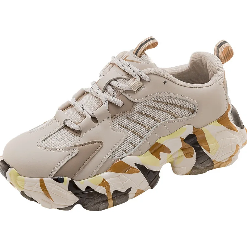 

6cm Platform Shoes Chunky Sneakers Za Genuine Leather Women Casual Shoes Sneakers Breathable Comfy Vulcanized Shoes