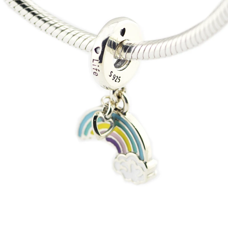 Модное ювелирное изделие Rainbow of Love Charm из стерлингового серебра для женщин подходит для оригинальных браслетов 925.