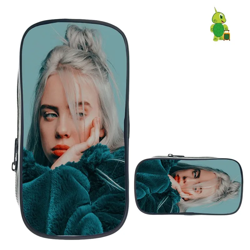 Billie Eilish пеналы для девочек-подростков, косметички, школьные принадлежности, канцелярские принадлежности, сумка для хранения, Billie Eilish, хип-хоп, косметичка