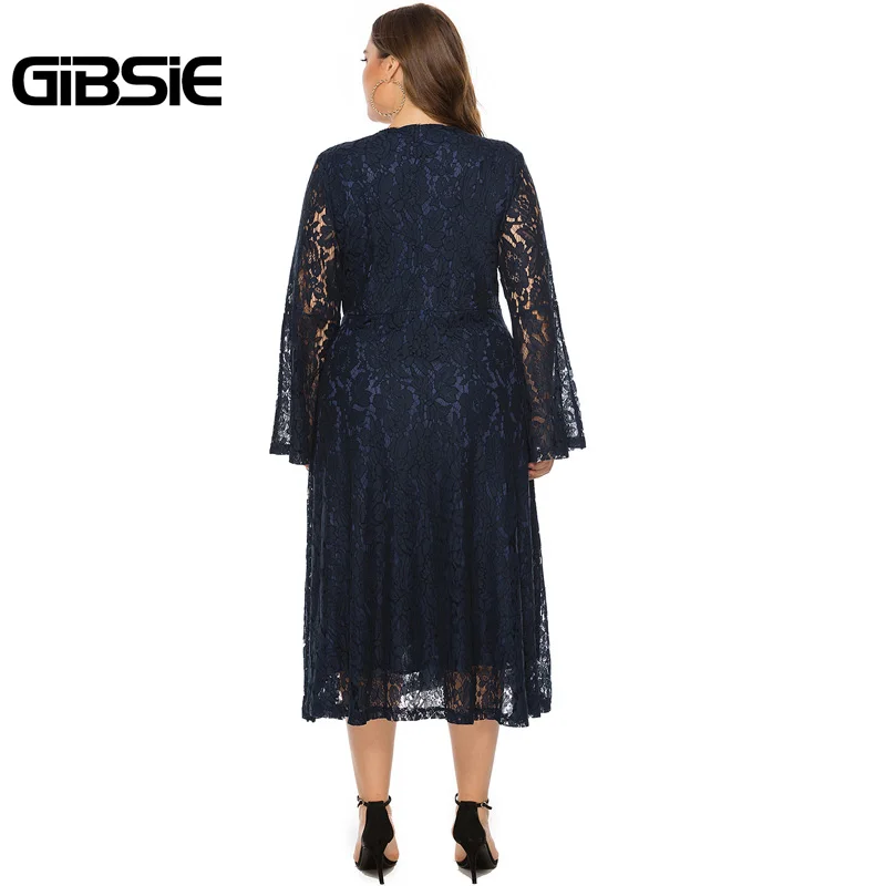 Женское длинное кружевное платье GIBSIE Бордовое с запахом и v образным вырезом