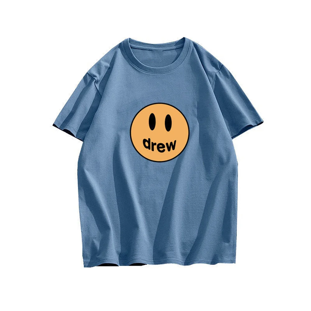 

2021 new fashion summer cotton solid t-shirts for men and women lovers leisure cotton short sleeve T-shirt S - 5XL