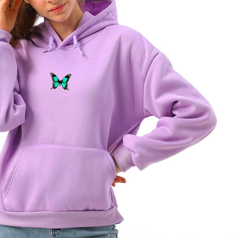 

Женская толстовка с капюшоном и принтом бабочек, в стиле Харадзюку