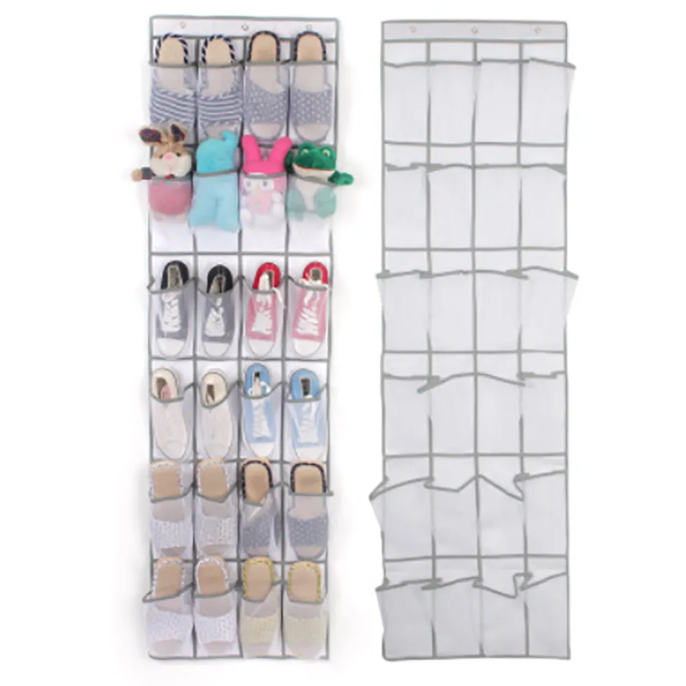 24 Pocket Over the Door Shoe Organizer Rack Hanging Storage Space Save Hanger Behind Free Nail Bedroom #15 | Дом и сад