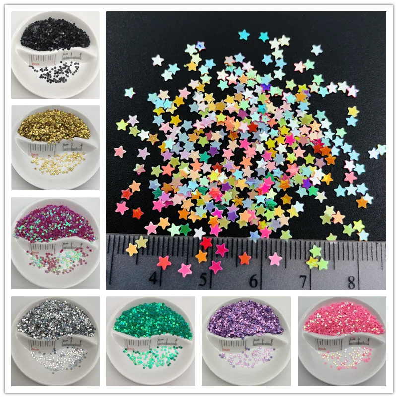 20g 3mm Star PVC loose Sequins Glitter Paillettes for Nail Art Manicure, wedding Confetti,Ornament Accessories , Filler