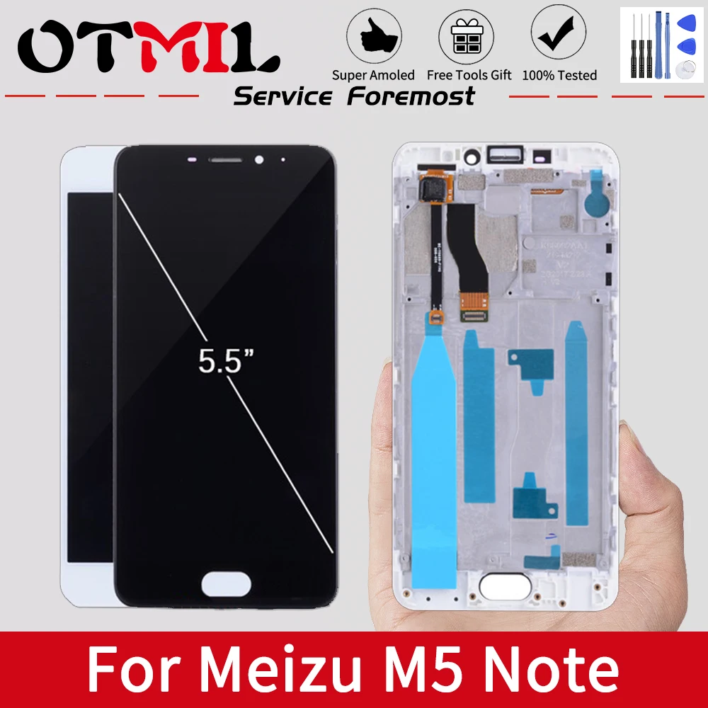 ЖК дисплей OTMIL 5 дюйма IPS для Meizu M5 NOTE с сенсорным экраном и рамкой MEIZU Note M621H M621M M621Q