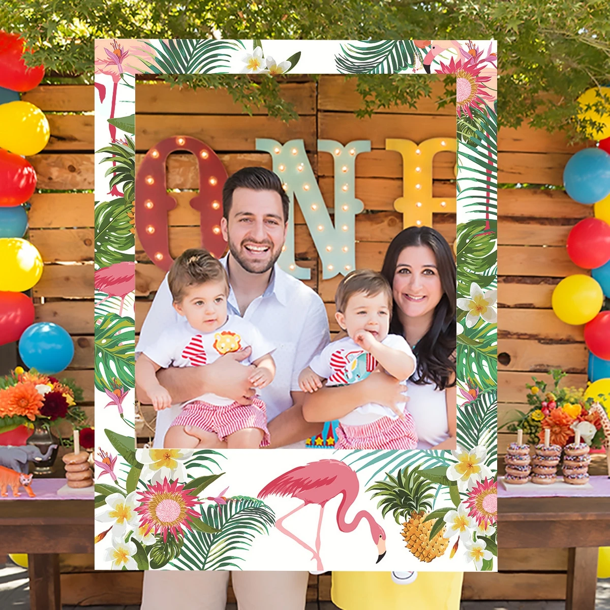 Розовые вечерние украшения с фламинго ананасовые для девочек на первый день