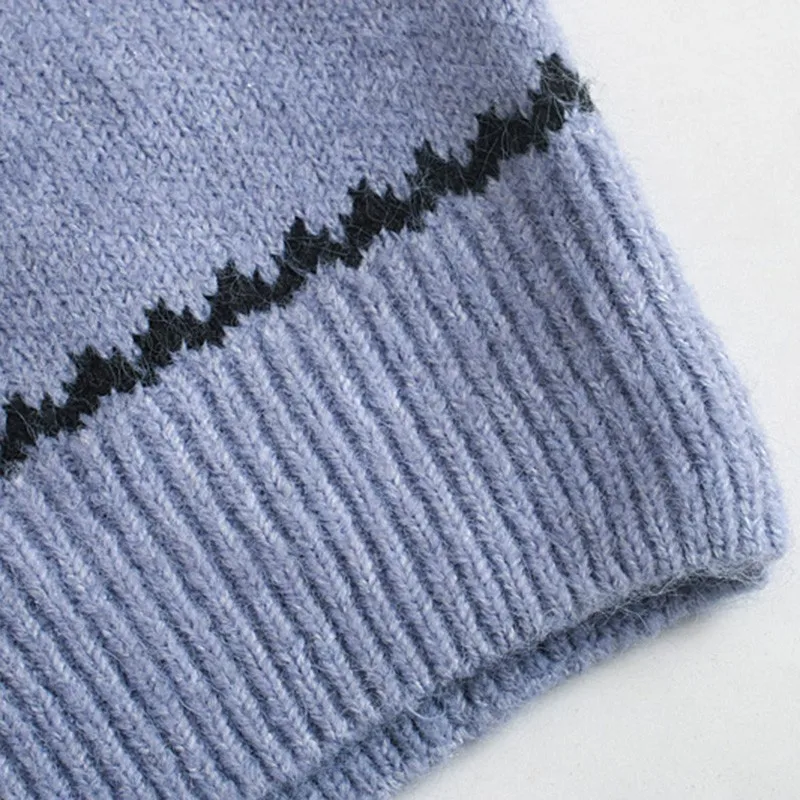 

Artsnie Spring 2021 Vintage Turtleneck Sweater Women Embroidery Long Sleeve Pull Femme Streetwear Knitted Blue Sweaters Jumper