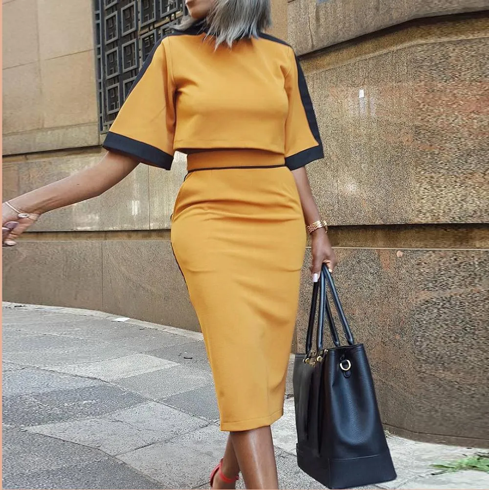 Комплекты из топа и юбки с карманами коллекция 2019 года осенние комплекты двух