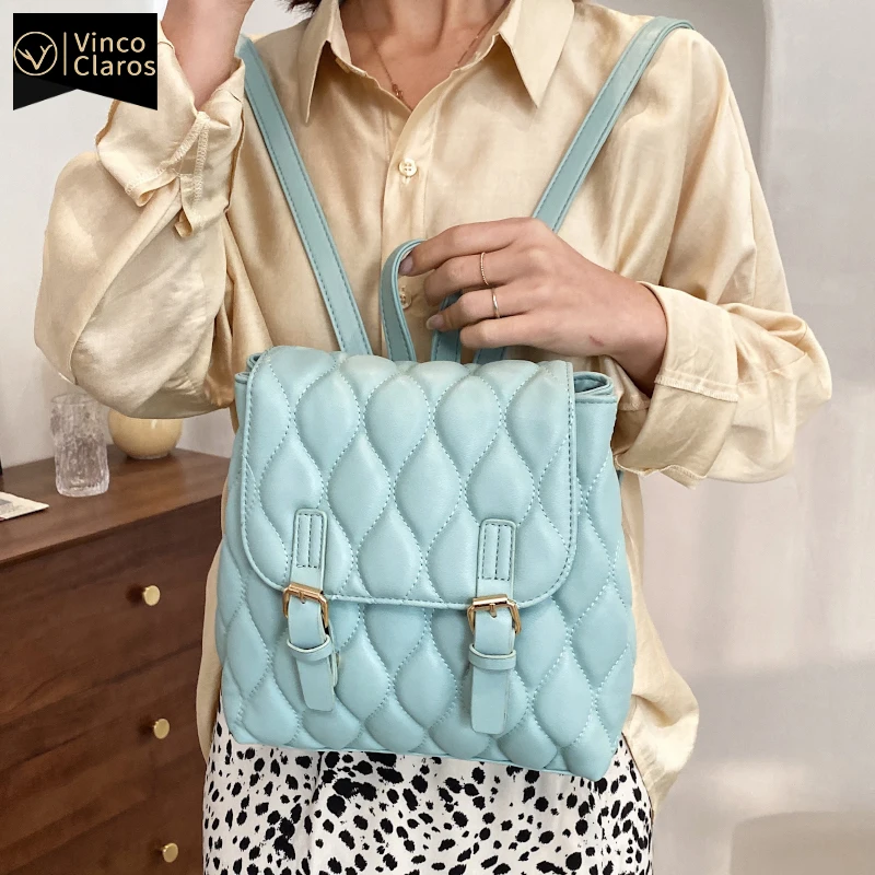 Fashion Candy Color Small Backpack Luxury Mini Women Designer Leather Teen Girls Backpacks Travel Cute Purses Mochila | Багаж и сумки