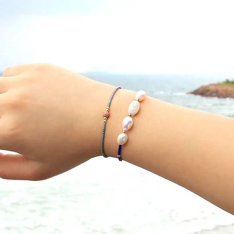 

KELITCH New 2022 Pearl Miyuki Bracelet for Women Natural Wrap Handmade Charm Seed Beaded Strand Bracelets Friends Jewelry Gift