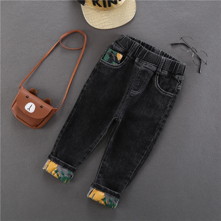Брюки для мальчиков 2020 весенние детские джинсы с эластичным поясом стрейчевая