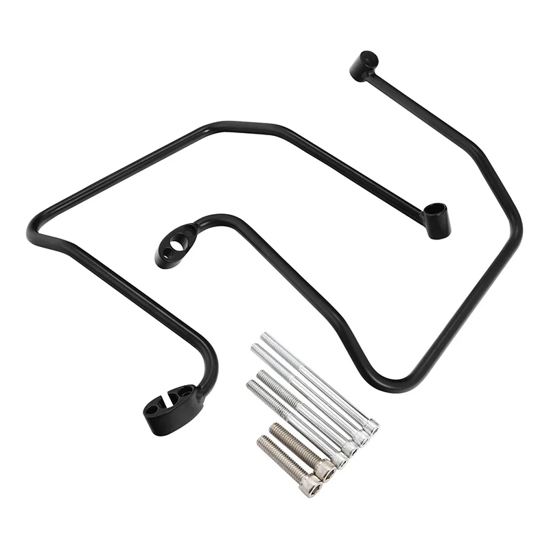 Черный/хромированный для седельной сумки мотоцикла с кронштейнами Harley Dyna Street Bob