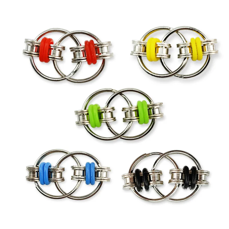 ZK70-Cadena de ventilaci&oacute;n para adultos, juguete antiestr&eacute;s, descompresi&oacute;n, llavero de cadena de bicicleta, alivio del estr&eacute;s, juguete para regalo para chico adulto-0