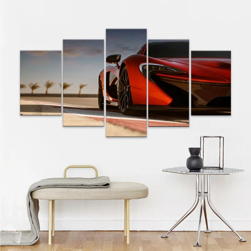 

McLaren P1 Supercar Canvas 5 Pcs HD Print Picture Wall Art Work Painting Home Decor Modular Poster Living Room Frame