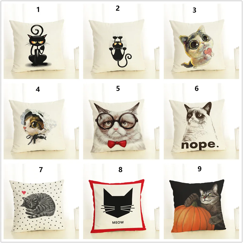 Милая наволочка с принтом кота для автомобиля домашний декор 45x45 см Детские