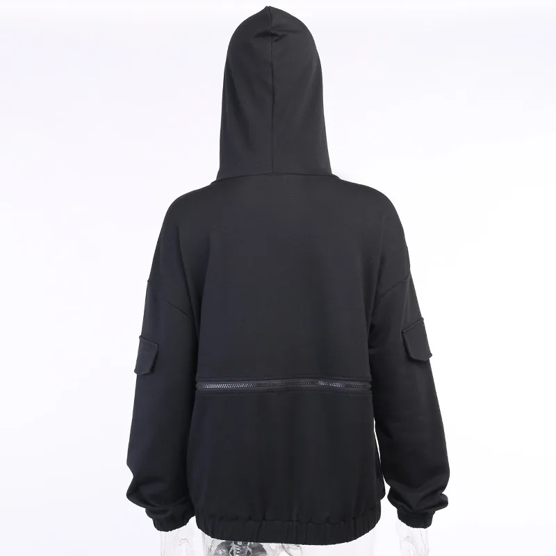 

Goth Print Sweatshirt Women Fashion Clothing Zipper Streetwear Cosplay Punk Hoodies Tops Harajuku Fall 2021 New Graphic Pullover