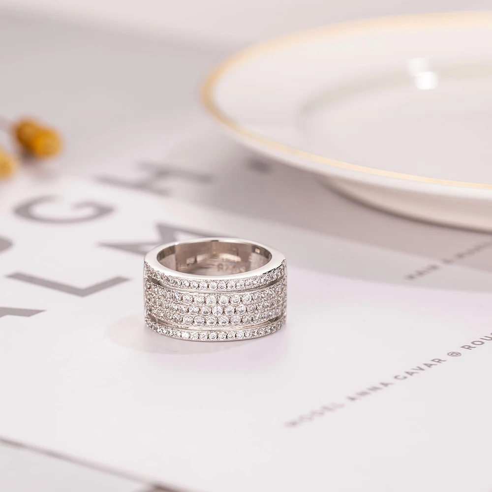 Женское кольцо вечности из серебра 925 пробы с оригинальным дизайном|Кольца| |